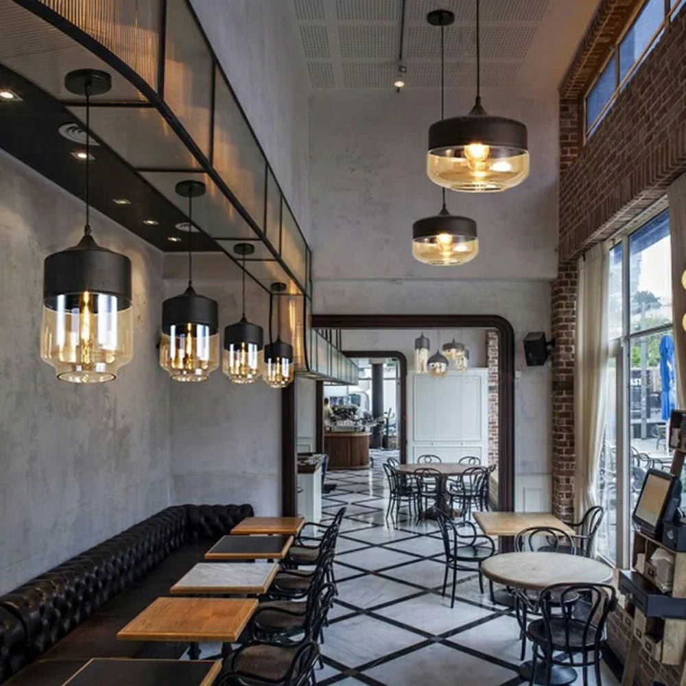 Skandynawska lampa wisząca LED – szkło i drewno WARIANTY