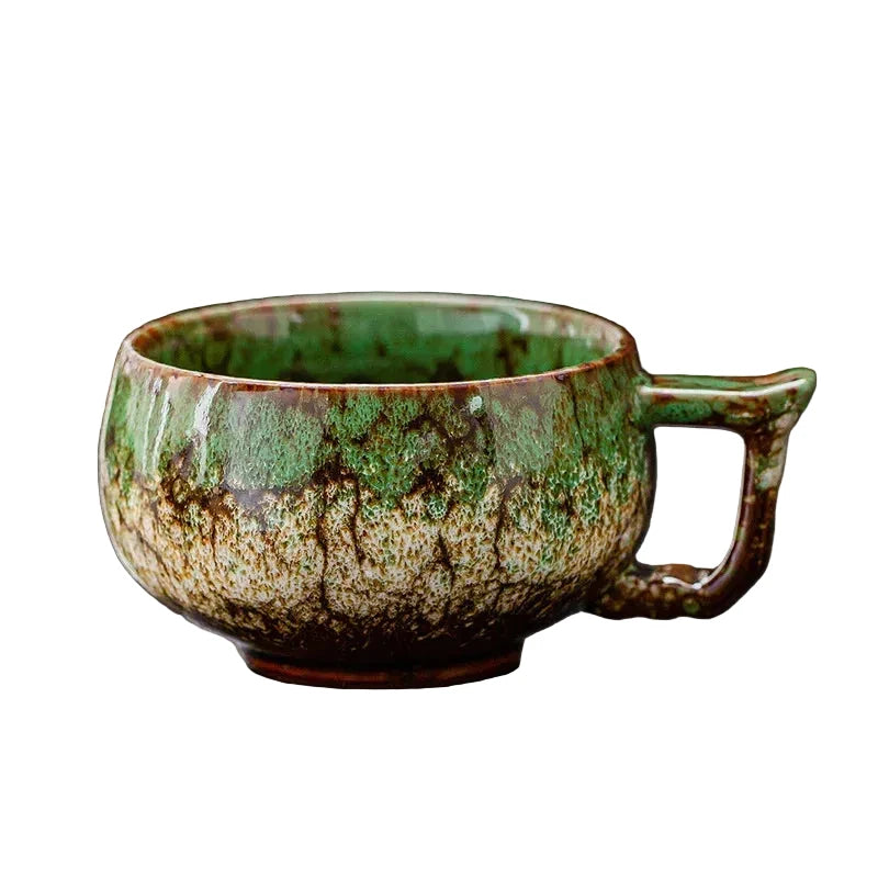 Zestaw 2 ręcznie robionych kubków ceramicznych z unikatową glazurą