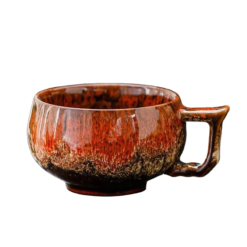 Zestaw 2 ręcznie robionych kubków ceramicznych z unikatową glazurą