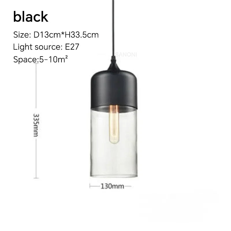 Skandynawska lampa wisząca LED – szkło i drewno WARIANTY