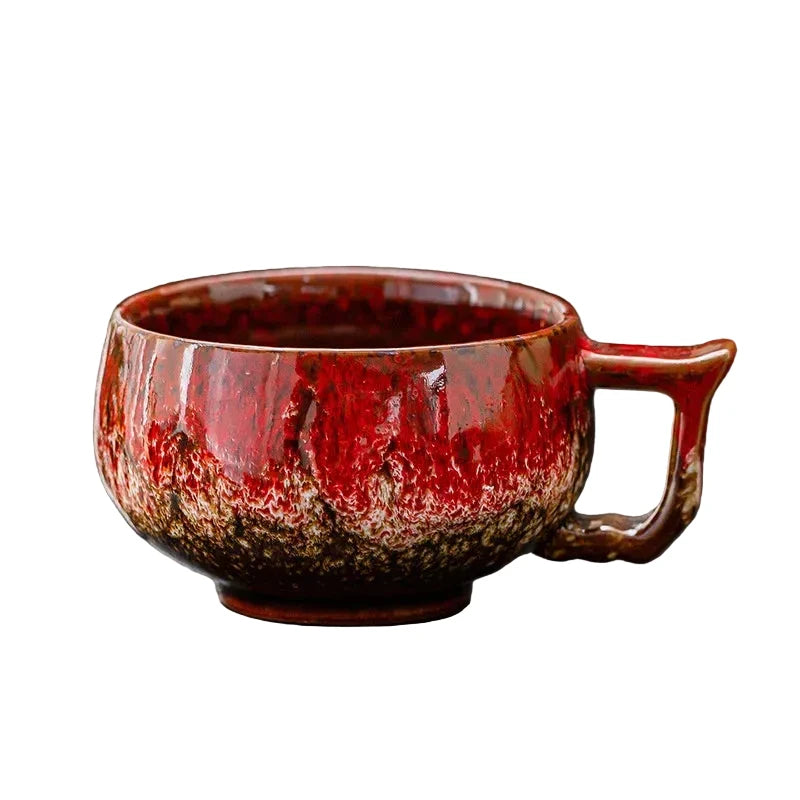 Zestaw 2 ręcznie robionych kubków ceramicznych z unikatową glazurą