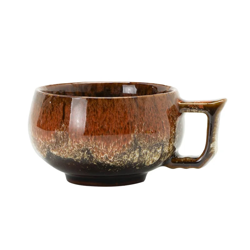 Zestaw 2 ręcznie robionych kubków ceramicznych z unikatową glazurą