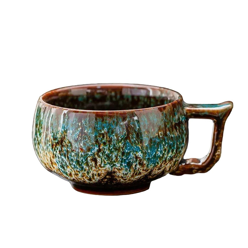 Zestaw 2 ręcznie robionych kubków ceramicznych z unikatową glazurą