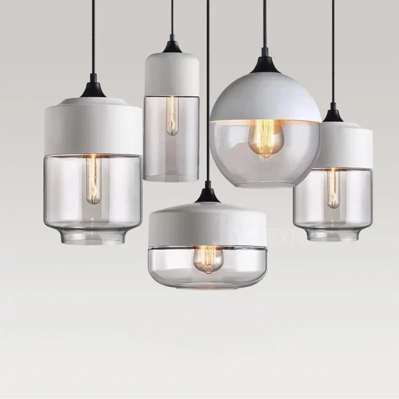 Skandynawska lampa wisząca LED – szkło i drewno WARIANTY