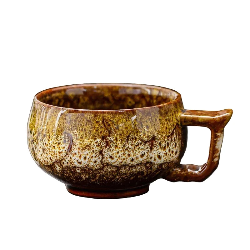 Zestaw 2 ręcznie robionych kubków ceramicznych z unikatową glazurą